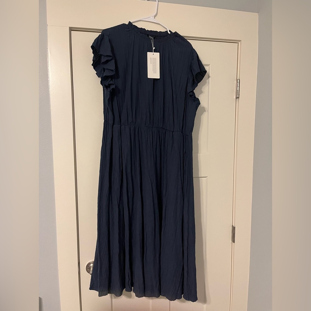 Navy Blue Midi Dress